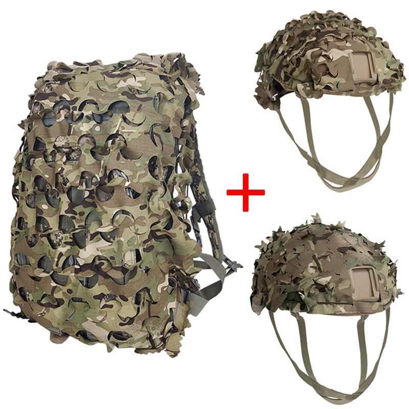 Outdoor Hunting Backpack - 3D Camoสุทธิกระเป๋าเป้สะพายหลังหมวกกันน็อคชุดเลเซอร์ตัดตาข่ายสําหรับล่าสัตว์กระเป๋าเป้สะพายหลังAirsoftยุทธวิธีหมวกกันน็อกอุปกรณ์ล่าสัตว์