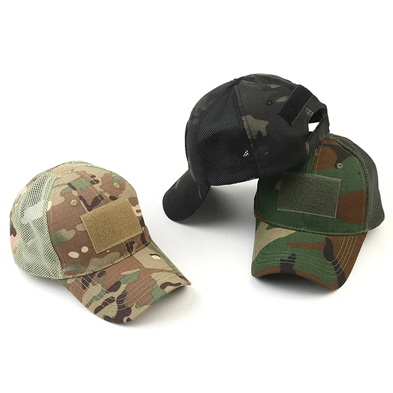 Hunting Outdoor Hats - หมวกแก๊ปตาข่ายลายพรางมัลติแคมแบบปรับได้สำหรับกิจกรรมกลางแจ้ง ปี 2026 เหมาะสำหรับแอร์ซอฟท์ ตกปลา ล่าสัตว์