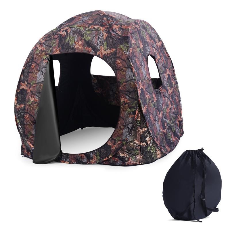 Hunting & Outdoor As - เต็นท์ล่าสัตว์แบบป๊อปอัพ 3 คน, ผ้า PU Oxford,