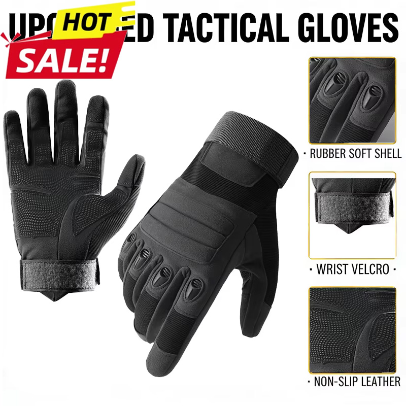 Outdoor Hunting Gloves - ถุงมือยุทธวิธีแบบเต็มนิ้ว ระบายอากาศได้ดี ทนทานต่อการสึกหรอ ป้องกันนิ้วมือ สำหรับกิจกรรมกลางแจ้ง ยิงปืนลม