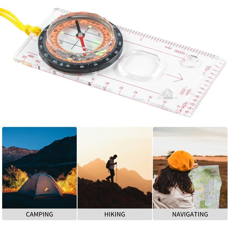 Outdoor Hunting Maps - 1-10 ชิ้น เข็มทิศ ไม้บรรทัดวัดระยะทาง อุปกรณ์นำทางกลางแจ้งสำหรับการล่าสัตว์ การเอาตัวรอด