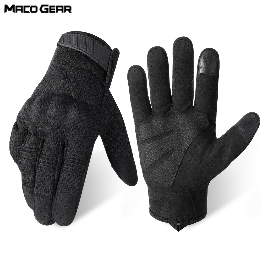 Outdoor Hunting Gloves - ถุงมือยุทธวิธีแบบเต็มนิ้วสำหรับกิจกรรมกลางแจ้ง รองรับการสัมผัสหน้าจอ กันลื่น น้ำหนักเบา เหมาะสำหรับการเดินป่า ตั้งแคมป์