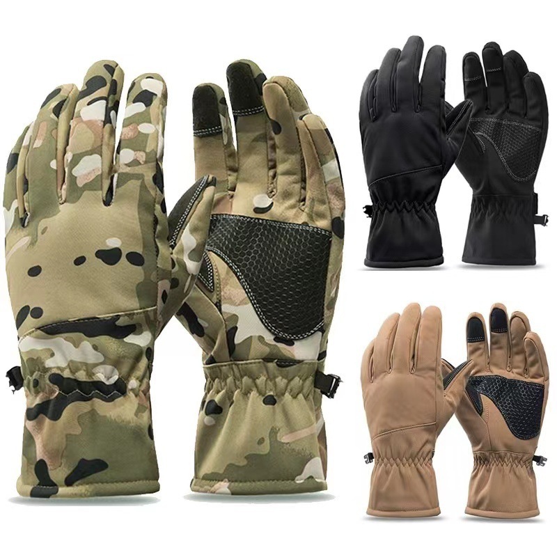 Outdoor Hunting Gloves - ถุงมือกันหนาวลายพรางสำหรับกิจกรรมกลางแจ้ง ล่าสัตว์ ตกปลา กันน้ำ หน้าจอสัมผัสได้ เหมาะสำหรับเล่นสกี