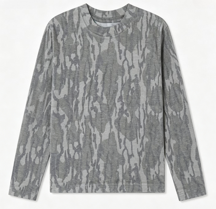 เสื้อยืดแขนยาวลายพรางใบไม้ คอก - Hunting & Outdoor As บทวิจารณ์และราคา